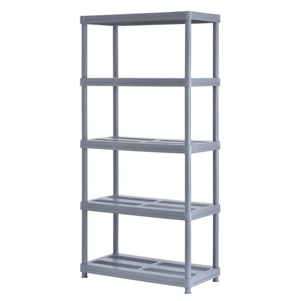 Muscle Rack 5Shelf Gray Plastic Shelving Unit, 72" Height, 36" Width