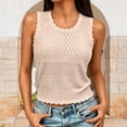 thumbnail image 2 of KHONTS Womens Crochet Tank Tops Summer Spring Sleeveless Tops Cute Sweater Vest Trendy Boho Beach Vacation Clothes Khaki S, 2 of 4