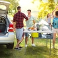 thumbnail image 3 of Patiojoy Folding Camping Table Portable Picnic Table with All-Weather HDPE Tabletop Metal Frame & Carry Straps White, 3 of 9