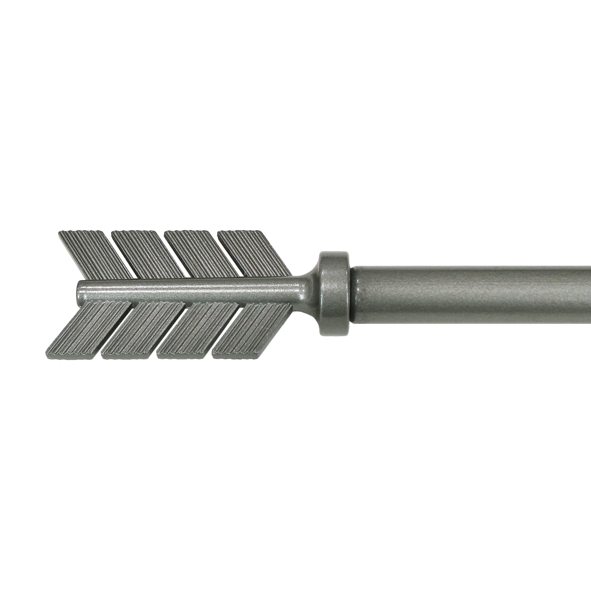 Lumi 28 in. - 48 in. Adjustable Single Curtain Rod 5/8 in. Dia. in Pewter with Arrow finials