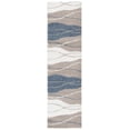 thumbnail image 2 of SAFAVIEH Calico Louella Abstract Polyester Shag Runner Rug, Taupe/Blue, 2'2" x 8', 2 of 8