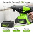 thumbnail image 2 of 2 Pack 24V 6.0Ah Replacement Battery for Green-works 24 Volt Battery Lithium Lawn Mower 29842 29852 29322 LB24A020 Compatible with Green+works 24V Cordless Tools, 2 of 10