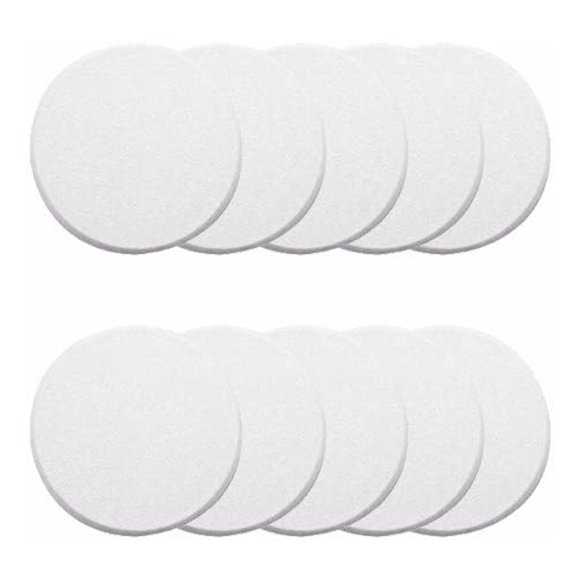 Wideskall Bouton de Porte Rond Blanc, Protecteur Mural Auto-Adhésif (5 Pouces Pouces Grande Taille, 10, Unités)