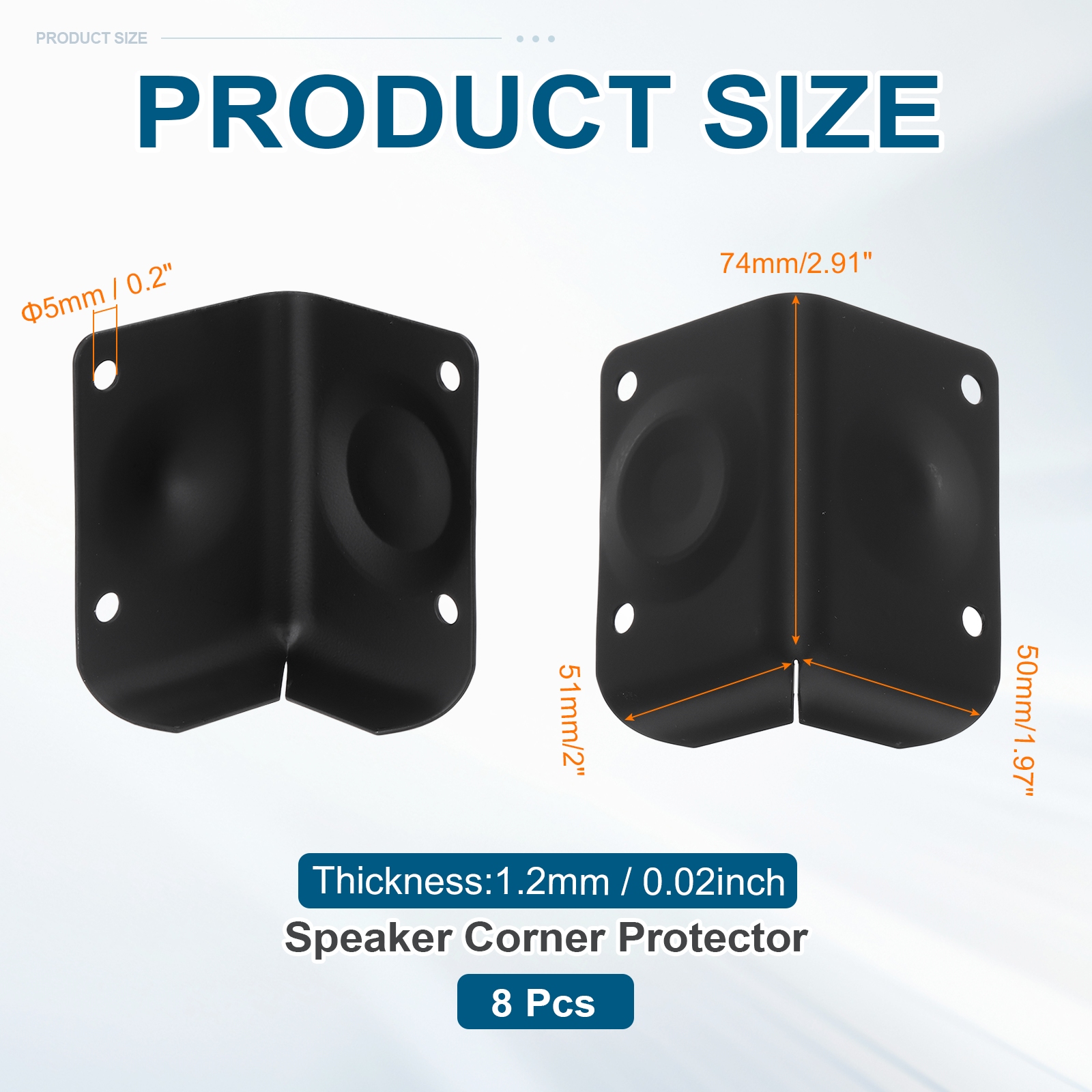 Uxcell 8Pcs Speaker Cabinet Corners Protector 51x50x74mm Metal Stackable Guard Wrap Angle Case Edge Box Protection for Stage DJ Audio Sound Case