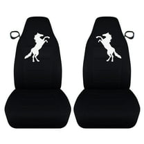 C5N-DC82-Designcovers Fits 1994-2004 Ford Mustang with White Standing Horse Cotton Seat Covers:Black