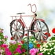 thumbnail image 1 of HWRETIE Molino de viento de metal con arte de hierro,decoración de jardín,molino de viento de bicicleta giratorio rojo,escultura decorativa de metal para patio al aire libre, 1 of 6