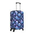 thumbnail image 3 of Fotbe Skull blue crystal flower Luggage Cover Protector,Suitcase Protector,Scratch and Dirt Resistant,Fits 18-32 Inch Luggage-Small, 3 of 9