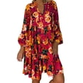 thumbnail image 1 of asddcavvf Robes pour Femmes Mode Féminine Robe à Manches Longues Décontractée Col Mi-Ouvert Grande Taille, 1 of 5