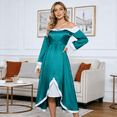 thumbnail image 2 of Guvpev Women Deluxe Princess Dress, Halloween Off-Shoulder Fancy Dress Costume with Crown & Eardrop Accessories, Video Game Character Cosplay Outfit for Halloween Dress up & Birthday Party, 2 of 8