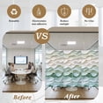 thumbnail image 5 of Abstract Wave Texture Window Privacy Film Watercolor Green Decor Decorative Glass Window Film UV Blocking Static Cling Non-Adhesive Sticker Covering for Home Door 35.4x78.7 inches, 5 of 7