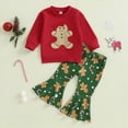 thumbnail image 2 of UAYOTSE Toddler Baby Girl Christmas Outfit Cane Sweatshirt Bell Bottom Pants Set,Sizes 18-24 Months, 2 of 9