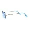 thumbnail image 3 of 90s Classic OG Rapper Rimless Pop Color Lens Sunglasses Gold Blue, 3 of 4