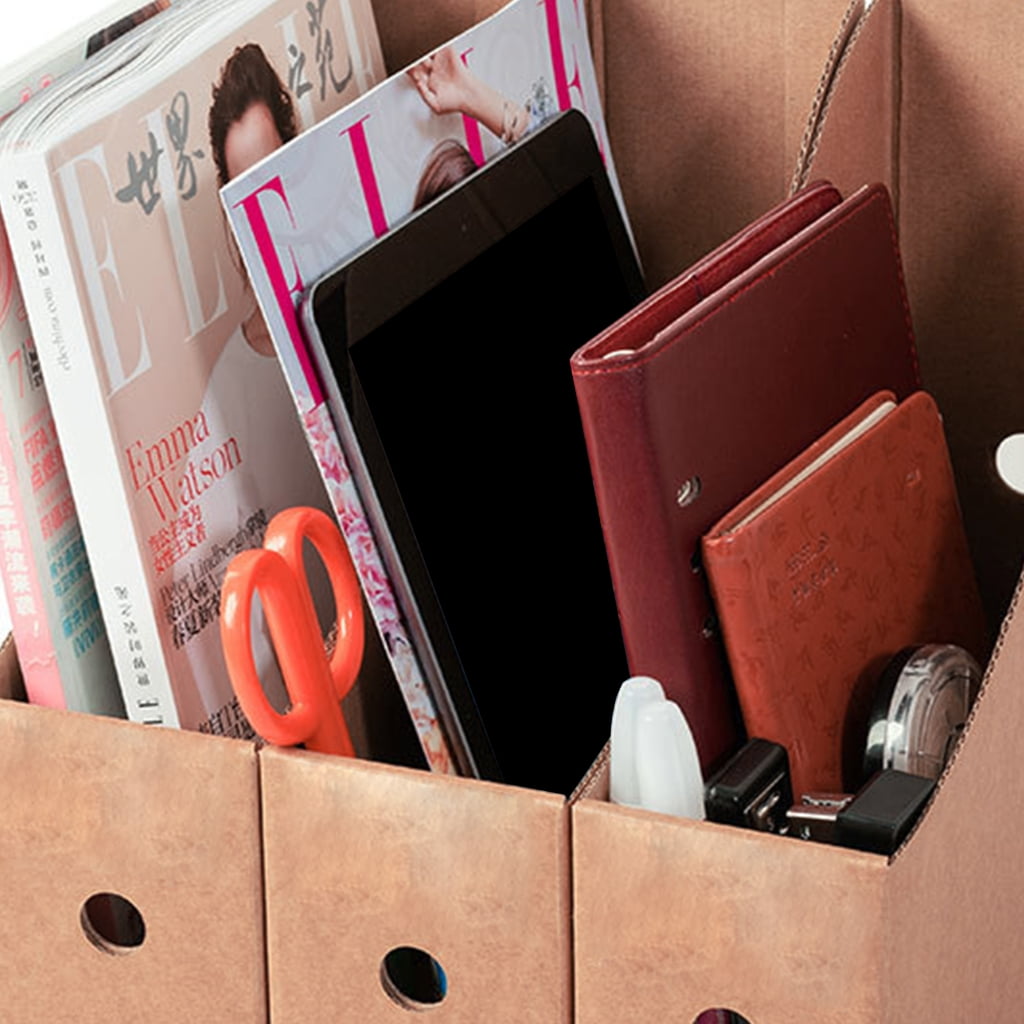 ROZYARD 8 Pcs File Box Document Organizers Box File Storage Box Desktop Organizers Cardboard Magazine File Holders for Office