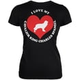 thumbnail image 1 of Valentines I Love My Cavalier King Charles Spaniel Black Juniors Soft T-Shirt - X-Large, 1 of 1