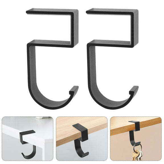 Masteelf 2pcs Desk Hooks No Drill Table Side Hooks for Bags Handbags Scarves Compact Easy to Install Office Desk Home Storage Modern Design