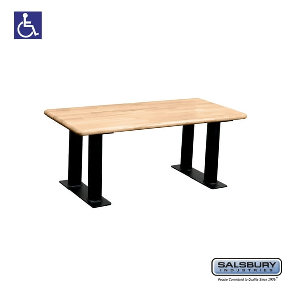 Wood ADA Locker Bench - 42 Inches Wide - Light Finish
