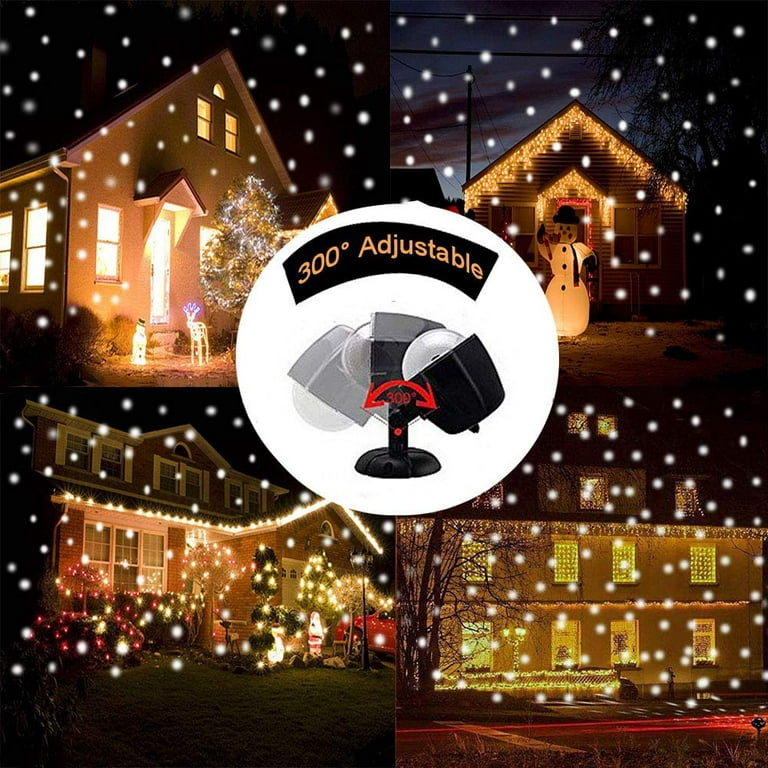 Snowfall Led Lights, Aolox Christmas Snowflake Rotating Projectors Lights  Remote Control Waterproof Outdoor Landscape Decorative Lighting For