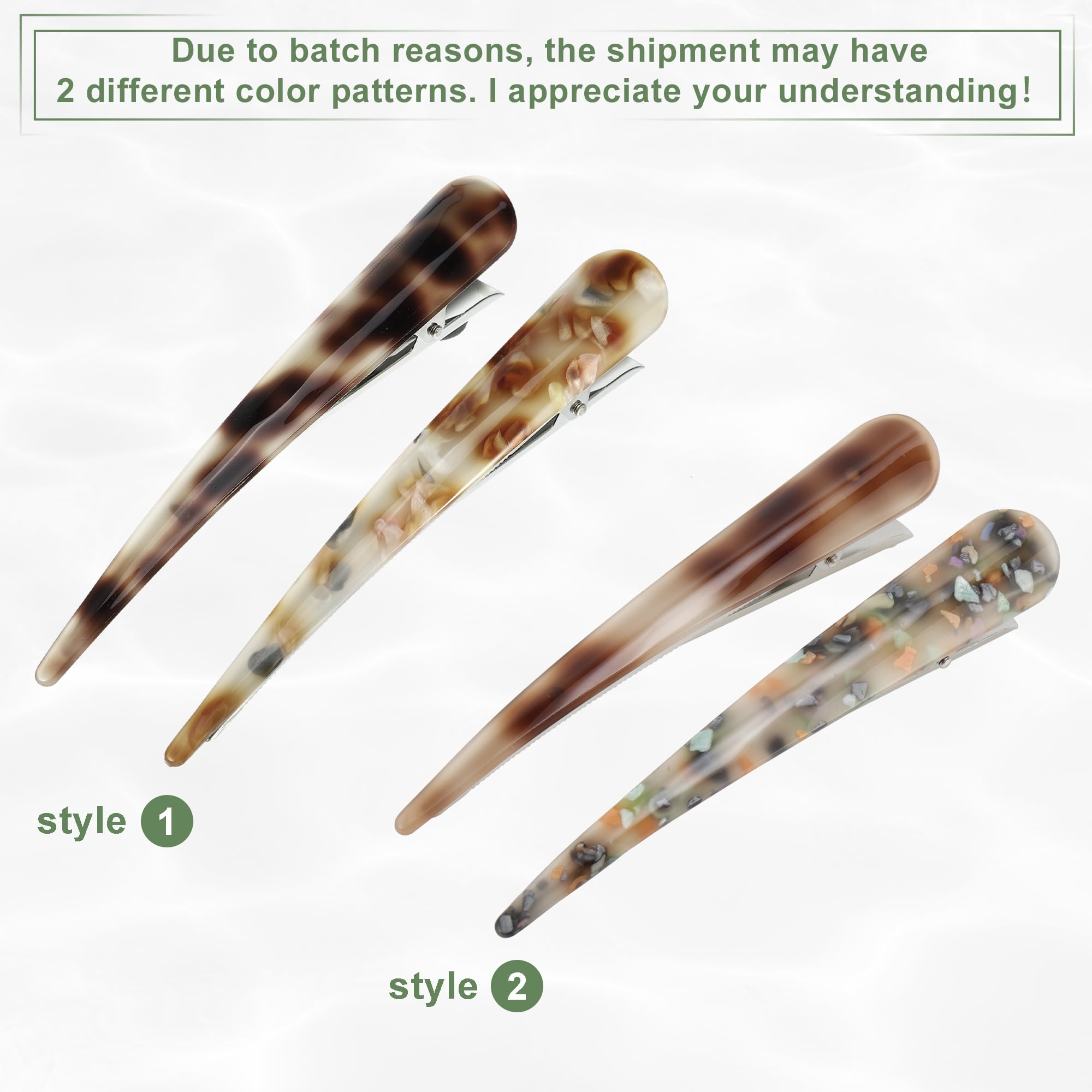 Unique Bargains 2Pcs Long Metal Duckbill Hair Clips Large Duckbill Hair Clips Coffee