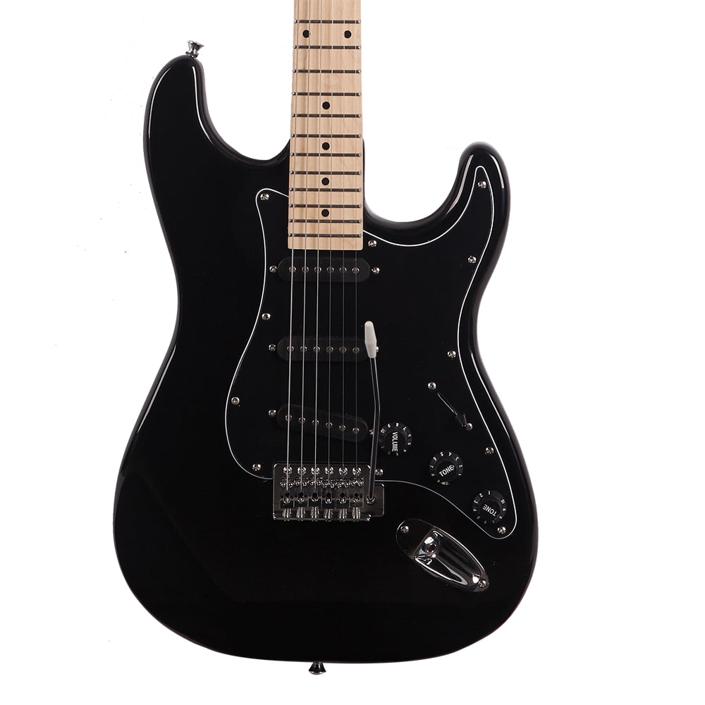 Private Jungle 39" Full Size Electric Guitar with Amp, Case and Accessories Pack Beginner Starter Package, Black