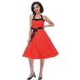 thumbnail image 5 of IBTOM CASTLE Women's Vintage Polka Dot Dress 1950s Halter Retro Cocktail Prom Dress Rockabilly Wedding 50's 60's Party Dress XXL Red, 5 of 8