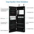 thumbnail image 3 of Gymax Wall-Mounted Jewelry Armoire with Full Length Mirror and Lockable Storage, Black, 3 of 7