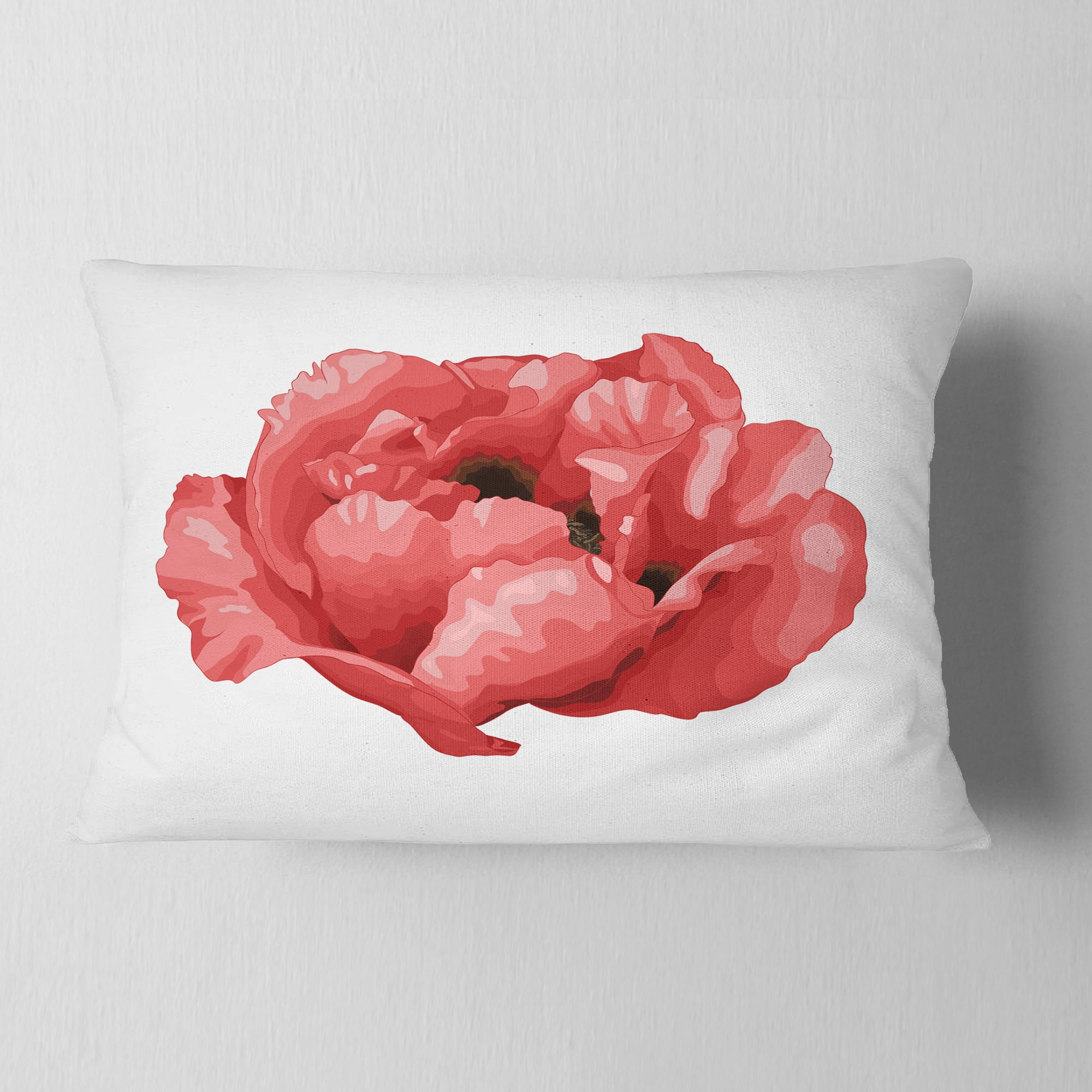 Designart Beautiful Plant Paeonia Arborea - Floral Throw Pillow - 12x20