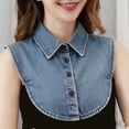 thumbnail image 2 of Women's Denim Fake Collar, Versatile Pointed Collar, Deep & Light Blue Washes, Detachable Design, Layering Accessory, Sweaters, Blouses, Casual Tops, Vintage Denim Style B One Size, 2 of 6