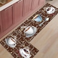 thumbnail image 3 of Kitchen Rugs Set of 2 Four Kinds of Coffee Kitchen Mats Rugs Non Skid Washable Anti Fatiguee Nostalgia Retro Doormat Carpet for Bedroom Bathroom Living Room 17x30in+17x47in, 3 of 6
