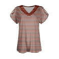 thumbnail image 4 of T-shirts Décontractés à Pois pour Femmes, Col Rond, Manches Courtes, Mode 2024 Printemps Été, Coupe Ample, Safran S, 4 of 6