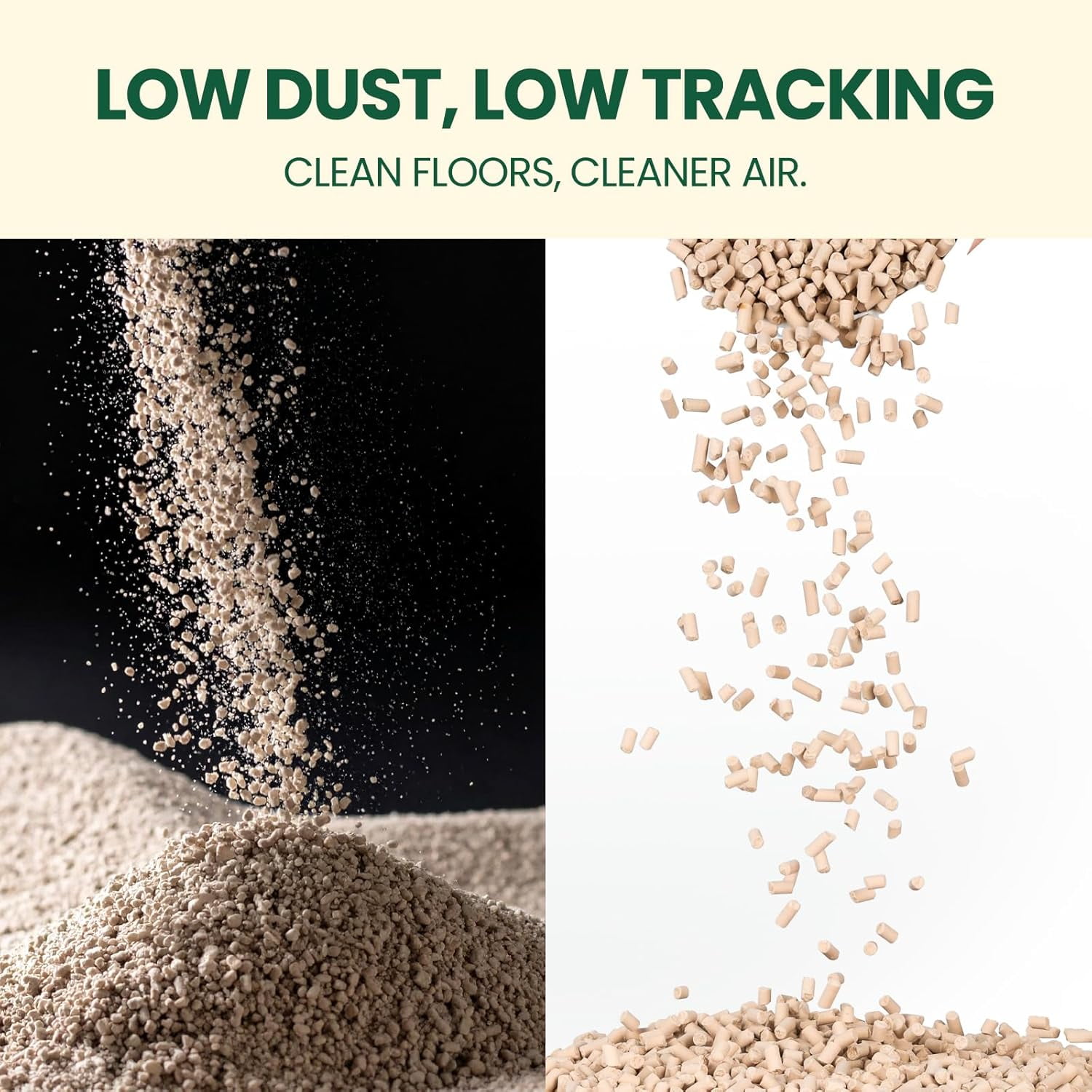 Cat Litter Pellets Works in Double-Layer Litter Boxes Natural Mineral Formula with Odor Control, Low Dust & Low Tracking, Non-Clumping Cat Litter, Lightweight & Safe(3.5LBS*4)