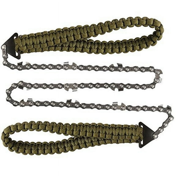 Outdoor Hand Chainsaw Portable Mini Pocket Chain Saw With Paracord Handle Outdoor Survival Gear Hand Saw