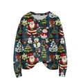 thumbnail image 2 of Women'S Christmas Sweater Cute Fun Christmas Sweater Fall And Winter Long Sleeve Knitted Sweater for Fall and Winter, Festive and Cozy, Ideal as Christmas Sweaters for Women ,Dark Green,L, 2 of 6