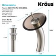thumbnail image 6 of KRAUS Tall Waterfall Bathroom Faucet for Vessel Sink with Clear Brown Glass Disk and Pop-Up Drain, Satin Nickel Finish, 6 of 10