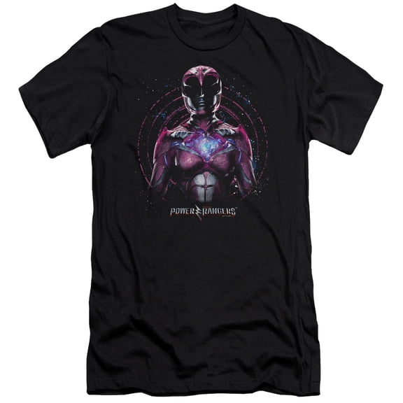 Power Rangers Pink Ranger Adult 30/1 T-Shirt Black
