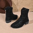 thumbnail image 4 of Women's Casual Chunky Heel Short Boots, Suede Leopard Print Fashion Design with Breathable Lining, Trendy Booties for Daily Party Gift, 4 of 6