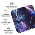 thumbnail image 3 of Pofeuu Feathered Wolf Print Coasters for Drinks, 4Pack PU Leather Coasters, Bar Drink Coasters for Tabletop Protection, Furniture from Damage-Square, 3 of 6