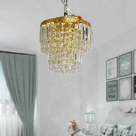 

Oukaning Modern Crystal LED Ceiling Light Chandelier Fixture 3 Light Pendant Lamp