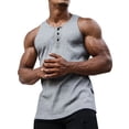 thumbnail image 3 of Aayomet Men's Summer Tank Tops Button Adjustable Sleeveless Tank Top (Gray, M), 3 of 4