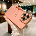 thumbnail image 3 of Compatible with iPhone 14 Pro Max Case Cute, Luxury Plating Heart Phone Case, Electroplated Edge Bumper Case for Women Girls Soft TPU Shockproof Camera Protective Back Cover - Pink, 3 of 10