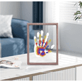 thumbnail image 2 of Family handprint kit, DIY craft souvenir wooden frame, endless gift set, non-toxic paint, transparent paper (walnut wood), 2 of 7
