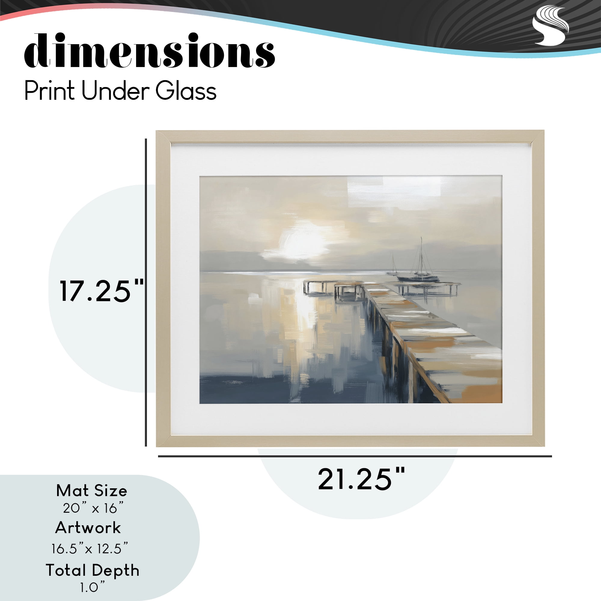 Stupell Industries Pier with Sailboat Seascape Birch Framed Print Under Glass, design by Kim Curinga