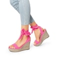thumbnail image 3 of DREAM PAIRS Womens Open Toe Espadrilles Wedges Tie Lace Up Cute Ankle Strap Platform Sandals Dressy Shoes, 3 of 5
