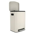 thumbnail image 2 of 13 Gallon 50L Kitchen Foot Pedal Operated Soft Close Trash Can - Stainless Steel Rectangular Bustbin with 30 Garbage Bags - White, 2 of 21