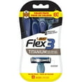 thumbnail image 1 of BIC Flex 3 Titanium Disposable Razors for Men, Great Razors For a Smooth and Comfortable Shave, Shaving Razors With 3 Blades, 8 Count, 1 of 9
