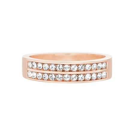 - Faceted Crystal Band Ring made with Swarovski Crystals