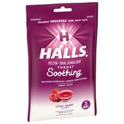 HALLS Throat Soothing (Previously HALLS Breezers) Cool Berry Throat Drops, 25 Drops