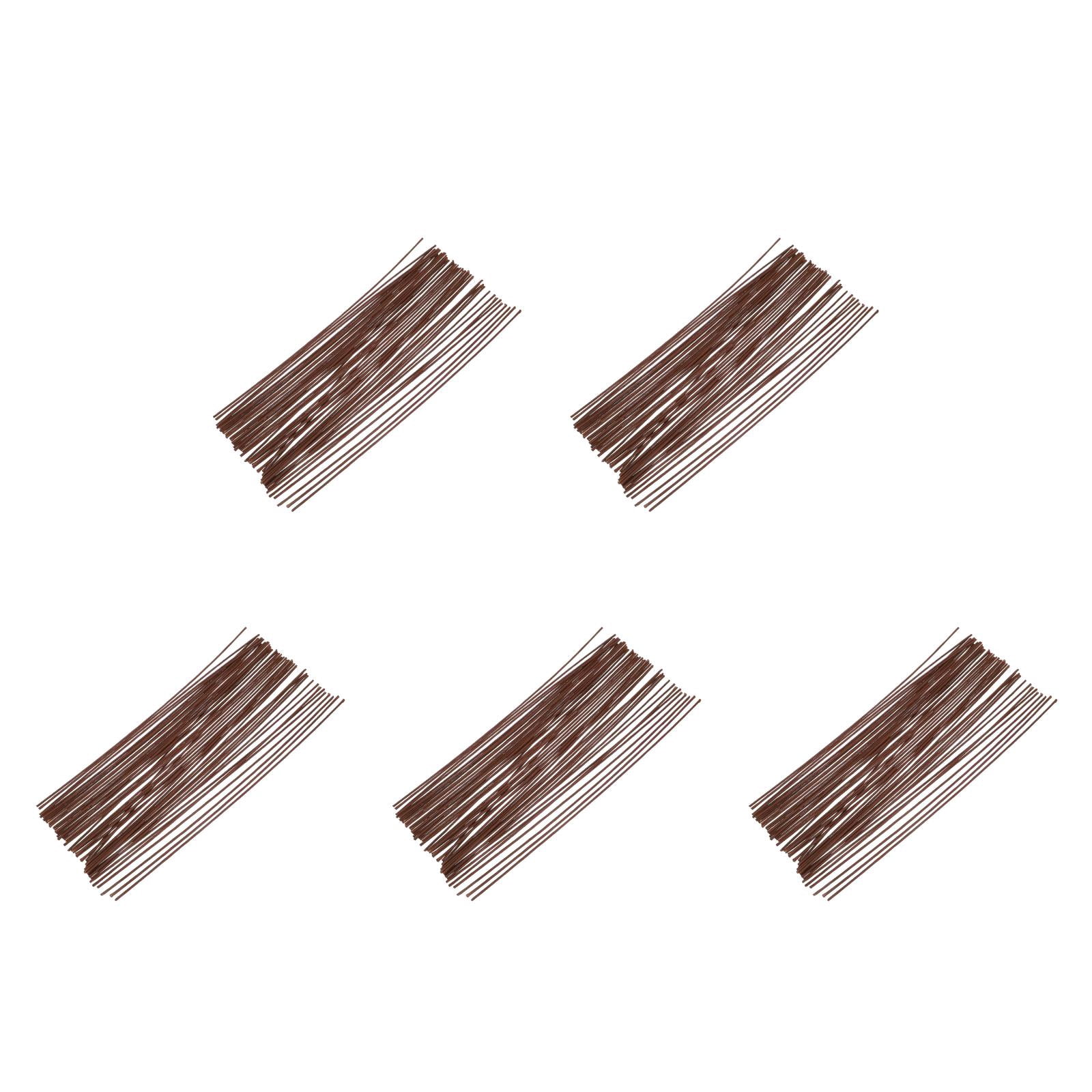 FRCOLOR 250 Pcs Floral Stems Wire Brown DIY Crochet Flower Sticks Wire Stick Artificial Flower Stems for DIY Flower Arrangements Bouquets