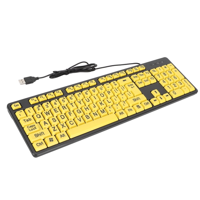 Teclado De Computadora, Teclado USB Botones Multimedia FN 104 Teclas Cable USB De 4.9 Pies De Largo Teclas De Impresión Grandes Durable Cómodo Para Computadora De Escritorio Para