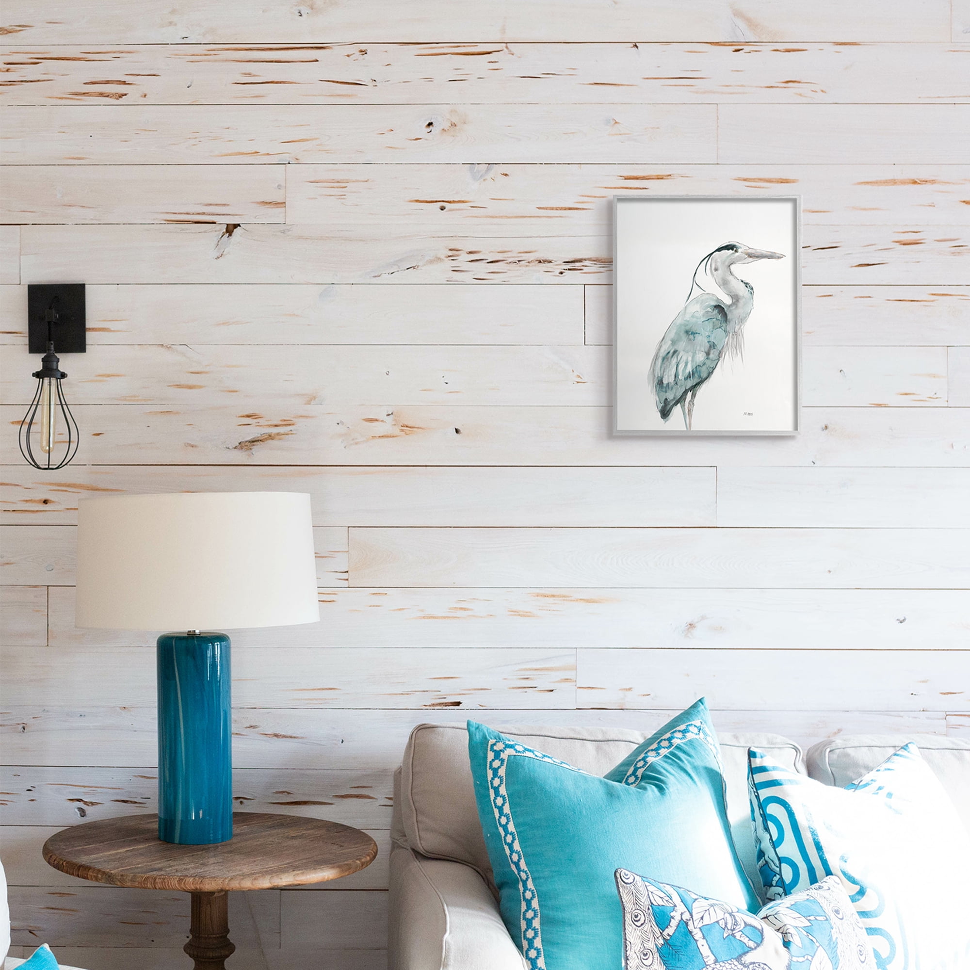 Stupell Industries Watercolor Crane Soft Blue Tones Aquatic Bird,11 x 14,Designed by Patti Mann