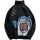 thumbnail image 1 of Suéter de cuello alto de tiburón para hombre, Jersey de punto suelto de gran tamaño, estilo Harajuku, coreano, Y2k, Hip Hop, Invierno, 1 of 5